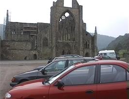 A stop at Tintern Abbey in the Wye Valley, 4.4 miles into the ride